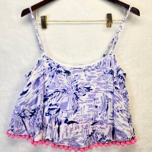 LILLY PULITZER purple lilac verben Rock the Dock Franni crop tank top 6